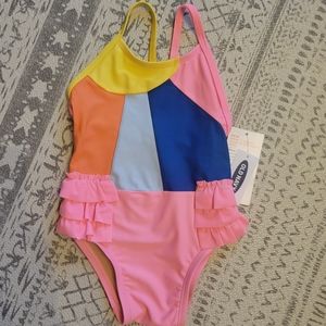 Old Navy Baby Girl One Piece Swimsuit with Ruffle Bottom 12-18 Months NWT